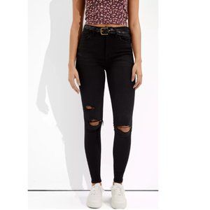 CLEARANCE AE Next Level Stretch Ripped Black Skinny Jeans